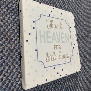 Thank Heaven for little boys wall decor. Approximately 6x6 inches. Fast shipping
